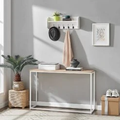 25" X 9" Entryway Floating Utility Wall Shelf With Hooks White - Danya B. -Famous Furniture Store GUEST bc92beee addf 4891 a322 615f40c9d444