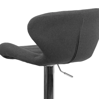 Merrick Lane Adjustable Height Barstool Contemporary Bar Height Stool With Curved Back And Metal Base With Footrest 13 Merrick Lane Adjustable Height Barstool Contemporary Bar Height Stool With Curved Back And Metal Base With Footrest - Image 11