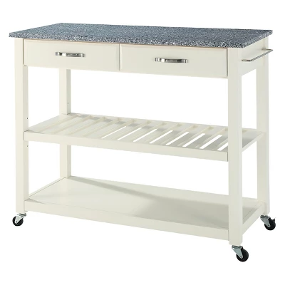 Solid Granite Top Kitchen Cart/Island With Optional Stool Storage - Crosley 10 Solid Granite Top Kitchen Cart/Island With Optional Stool Storage - Crosley - Image 8