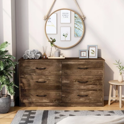 Culver Rustic 6 Drawer Dresser With Usb Ports Walnut - MiBasics 3 Culver Rustic 6 Drawer Dresser With Usb Ports Walnut - MiBasics