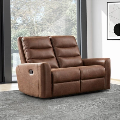Bernard Fabric Manual Reclining Loveseat Brown - Abbyson Living 3 Bernard Fabric Manual Reclining Loveseat Brown - Abbyson Living
