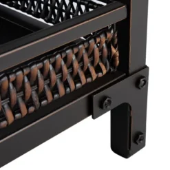 Dinesh Console With Storage Shelf - Black/Dark Walnut - Safavieh -Famous Furniture Store GUEST bef2d951 b72f 4a1a 80ae fc80d45f4d32