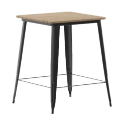 Flash Furniture Declan Commercial Indoor/Outdoor Bar Top Table, 31.5" Square All Weather Poly Resin Top With Steel Base -Famous Furniture Store GUEST bf6d5e3e 2138 4b1c 9422 05fcee684080