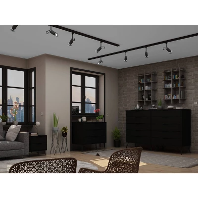 Rockefeller 10 Drawer Dresser, 3 Drawer Dresser And 2 Drawer Nightstand Set - Manhattan Comfort 3 Rockefeller 10 Drawer Dresser, 3 Drawer Dresser And 2 Drawer Nightstand Set - Manhattan Comfort