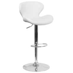Merrick Lane Adjustable Height Barstool Contemporary Bar Height Stool With Curved Back And Metal Base With Footrest 39 Merrick Lane Adjustable Height Barstool Contemporary Bar Height Stool With Curved Back And Metal Base With Footrest -Famous Furniture Store GUEST c0265a33 e4f3 4981 8af7 11e45155a993