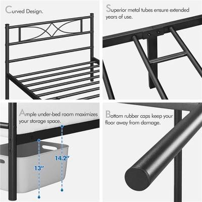 Yaheetech Simple Metal Bed Frame With Curved Design Headboard And Footboard 5 Yaheetech Simple Metal Bed Frame With Curved Design Headboard And Footboard - Image 3