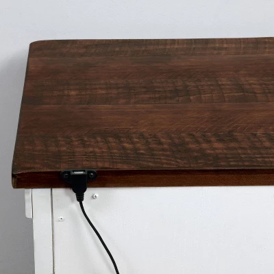 3pc Willow Rustic Bedroom Set With 2 Nightstands Distressed White/Walnut - HOMES: Inside + Out 9 3pc Willow Rustic Bedroom Set With 2 Nightstands Distressed White/Walnut - HOMES: Inside + Out - Image 7