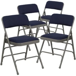 Flash Furniture 4 Pack HERCULES Series Curved Triple Braced & Double Hinged Upholstered Metal Folding Chair -Famous Furniture Store GUEST c09d61fd 7e21 4d0c 8c50 869b626b429a