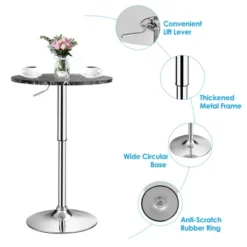 Costway 6PCS Round Bistro Bar Table Height Adjustable 360-degree Swivel WhiteBlack -Famous Furniture Store GUEST c0abd23a caef 4737 b6c0 a1a3be9ab8f3