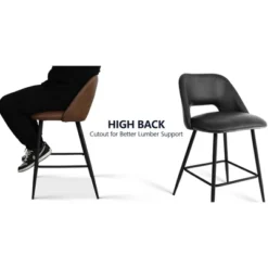 26.5" Edwin Upholstered Counter Height Stool (Set Of 2) Black Leg-The Pop Maison -Famous Furniture Store GUEST c158b6c1 3db5 44e6 9bc1 8fddf5875cff