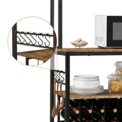 Yaheetech 65" Wine Bakers Rack Freestanding Wine Rack With Glass Holder And Wine Storage, Rustic Brown 12 Yaheetech 65" Wine Bakers Rack Freestanding Wine Rack With Glass Holder And Wine Storage, Rustic Brown -Famous Furniture Store GUEST c169fdcc 8da0 42d3 83de e75f83da75f8