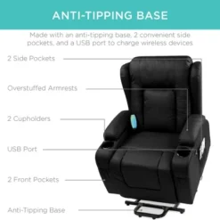 Best Choice Products Electric Power Lift Recliner Massage Chair Furniture W/ USB Port, Heat, Cupholders -Famous Furniture Store GUEST c19af623 03d0 44f4 8df1 d0df01185888