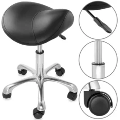 Saloniture Ergonomic Saddle Stool - Adjustable Hydraulic Seat, Rolling Salon Chair With Swivel Wheels -Famous Furniture Store GUEST c1b99b0a 0719 4a5b 80ba ba840121b366