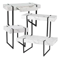Wennan Modern Faux Marble Console Table Black/White - Aiden Lane -Famous Furniture Store GUEST c1d8fd03 5b3d 4010 add7 32060b99cbfa