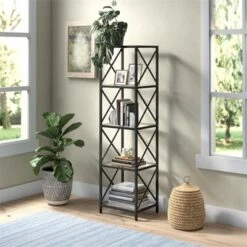 18" Wide Black Bronze Bookcase - Henn&Hart