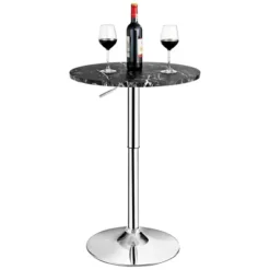 Costway 6PCS Round Bistro Bar Table Height Adjustable 360-degree Swivel WhiteBlack -Famous Furniture Store GUEST c3eb6fff 678d 45c4 9b81 fe955bd3004c