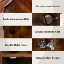 Tangkula Nightstand Bedside End Side Table Bookshelf W/ Charging Station -Famous Furniture Store GUEST c45613a3 1b4d 4aec af69 e6bf55648868