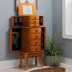 Marie Jewelry Armoire Oak - Powell Company -Famous Furniture Store GUEST c532f5ae e7e5 4ed1 a9ca 97ab2914befb