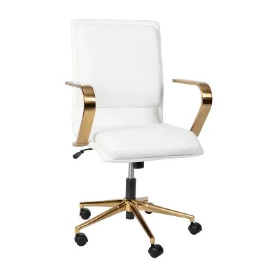 Emma And Oliver Modern Upholstered Mid-Back Home Office Chair With Arms And 5 Star Base 19 Emma And Oliver Modern Upholstered Mid-Back Home Office Chair With Arms And 5 Star Base - Image 17