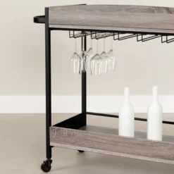City Life Bar Cart With Wine Glass Rack - South Shore -Famous Furniture Store GUEST c615fdb4 e600 4371 8a3e 772b96d964e5