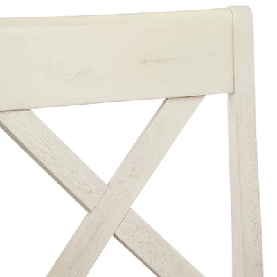 Set Of 2 24" Montreal Cross Back Barstools White - Lifestorey 5 Set Of 2 24" Montreal Cross Back Barstools White - Lifestorey - Image 3