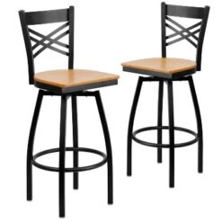 Emma And Oliver 2 Pack "X" Back Swivel Metal Barstool -Famous Furniture Store GUEST c77504c8 6bac 4742 a38c 6d4ffeea8318