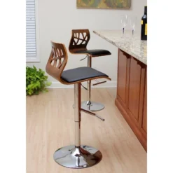 Set Of 2 Folia Adjustable Barstools Brown/Black - LumiSource -Famous Furniture Store GUEST c78f0812 4cb8 4109 929d caeaadcdf2b1