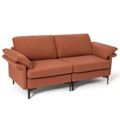 Costway Modern Loveseat Fabric 2-Seat Sofa Couch For Small Space W/Metal Legs Army -Famous Furniture Store GUEST c7d01b3f 73a9 4552 99aa 9ecd7eb9b5dd