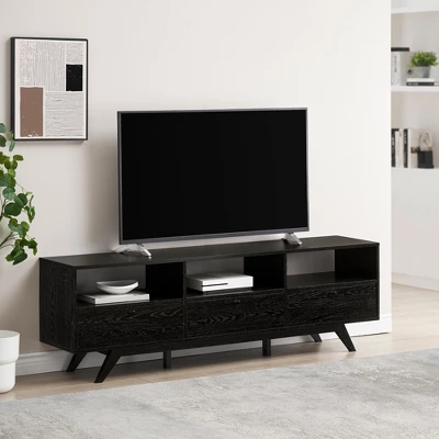 Mid-Century Modern Low TV Stand With Storage For TVs Up To 80" - Saracina Home 3 Mid-Century Modern Low TV Stand With Storage For TVs Up To 80" - Saracina Home
