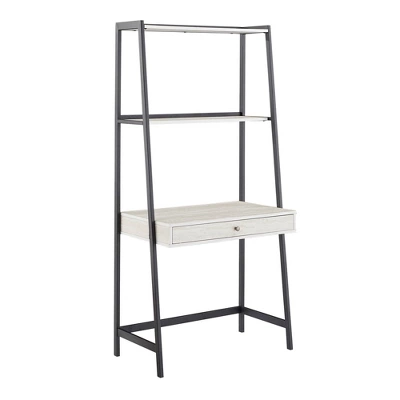 3pc Neveah Marble Ladder Desk And Bookcase Set Matte Black - Inspire Q 6 3pc Neveah Marble Ladder Desk And Bookcase Set Matte Black - Inspire Q - Image 4