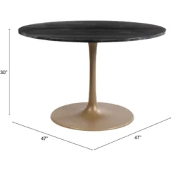 47.2" Lynnette Round Marble Dining Table Black - ZM Home -Famous Furniture Store GUEST ca3796e2 6f06 40b0 8508 fb36966477f3