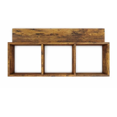 31.5" X 15.7" Rustic Floating Triple Cubby Shelf - Danya B. 8 31.5" X 15.7" Rustic Floating Triple Cubby Shelf - Danya B. - Image 6