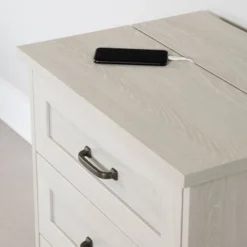 Prairie Nightstand Winter Oak - South Shore -Famous Furniture Store GUEST cad12c66 60fd 43df 8fa5 97dbf6332d86