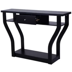 Costway Black Accent Console Table Modern Sofa Entryway Hallway Hall Furniture W/Drawer 14 Costway Black Accent Console Table Modern Sofa Entryway Hallway Hall Furniture W/Drawer -Famous Furniture Store GUEST caed4f78 a331 494f b849 25b7b9f0738f