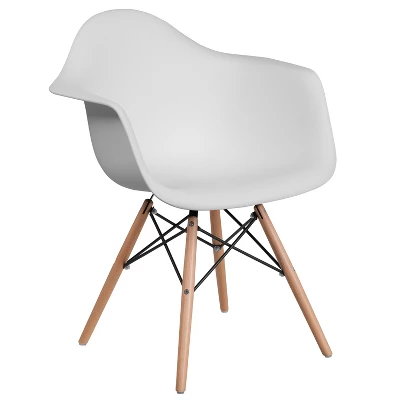 Emma And Oliver Plastic Accent Dining Chair With Arms And Wooden Legs 17 Emma And Oliver Plastic Accent Dining Chair With Arms And Wooden Legs - Image 15