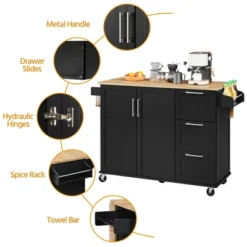 Yaheetech Rolling Kitchen Cart Kitchen Island With Storage Cabinet 12 Yaheetech Rolling Kitchen Cart Kitchen Island With Storage Cabinet -Famous Furniture Store GUEST cbf295c8 bfb0 477a 871e 6dcbcbc9dfbb