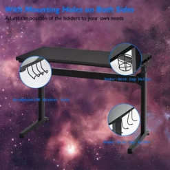 Costway Gaming Computer Desk Carbon Fiber Surface W/Mousepad Cup Holder Headphone Hook -Famous Furniture Store GUEST cc2a12e9 f2ac 46b9 8000 b35d18e6a8bb