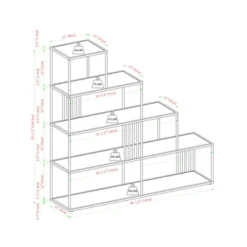 55.5" Modern 4 Shelf With Metal Bar Room Divider Bookcase Coastal Oak/Black - Saracina Home 17 55.5" Modern 4 Shelf With Metal Bar Room Divider Bookcase Coastal Oak/Black - Saracina Home -Famous Furniture Store GUEST cc7da339 0cfb 4594 9f54 82cb5df98f11