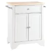 LaFayette Natural Wood Top Portable Kitchen Island - White - Crosley