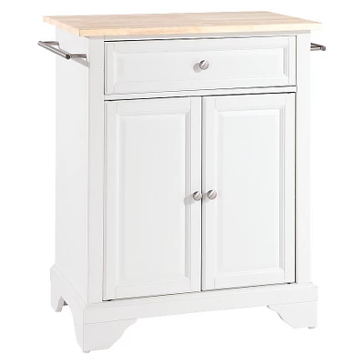 LaFayette Natural Wood Top Portable Kitchen Island - White - Crosley 3 LaFayette Natural Wood Top Portable Kitchen Island - White - Crosley
