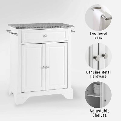 Lafayette Granite Top Portable Kitchen Island/Cart White/Gray - Crosley 6 Lafayette Granite Top Portable Kitchen Island/Cart White/Gray - Crosley - Image 4