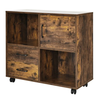 Tangkula Mobile File Cabinet With 2 Drawers Lateral Printer Stand With Shelves Storage 11 Tangkula Mobile File Cabinet With 2 Drawers Lateral Printer Stand With Shelves Storage - Image 9