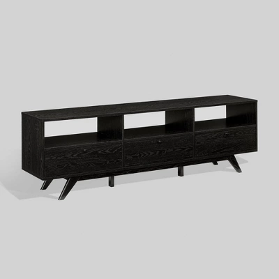 Mid-Century Modern Low TV Stand With Storage For TVs Up To 80" - Saracina Home 4 Mid-Century Modern Low TV Stand With Storage For TVs Up To 80" - Saracina Home - Image 2
