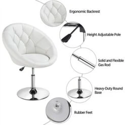 Yaheetech Height Adjustable Swivel Upholstered Round Accent Chair Barrel Chair -Famous Furniture Store GUEST cde1a208 0273 4a6b b722 76c82de02448