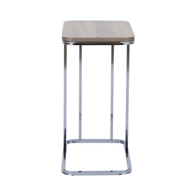 20" Cora Wood Grain Finish And Metal Base C-Table Brown - Teamson Home 6 20" Cora Wood Grain Finish And Metal Base C-Table Brown - Teamson Home - Image 4