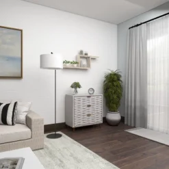 Contemporary Carved Woven Pattern 3 Drawer Wood Cabinet White - Olivia & May 32 Contemporary Carved Woven Pattern 3 Drawer Wood Cabinet White - Olivia & May -Famous Furniture Store GUEST d05bb3da 6d35 42c1 810a 019fdb35444c