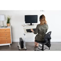 White Rolling Sitting/Standing Desk With Side Storage - Mind Reader 12 White Rolling Sitting/Standing Desk With Side Storage - Mind Reader -Famous Furniture Store GUEST d09f47a7 48f4 4c35 9e6f efdecdaba79f