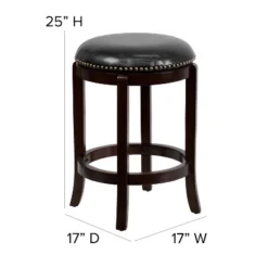 Flash Furniture 24'' High Backless Wood Counter Height Stool With LeatherSoft Swivel Seat -Famous Furniture Store GUEST d16fa711 921e 4dda a675 290362b49dab