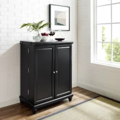 Cambridge Expandable Bar Cabinet Black - Crosley -Famous Furniture Store GUEST d17d3426 d5cd 452f a211 fb98030588e9