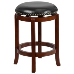 Flash Furniture 24'' High Backless Wood Counter Height Stool With LeatherSoft Swivel Seat -Famous Furniture Store GUEST d1ccd0fa caae 4979 8ed0 8b7b7eff766f
